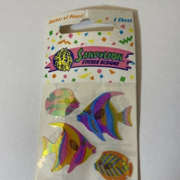Vintage Sandylion Mother Of Pearl Fish Stickers - Picture 3 of 5